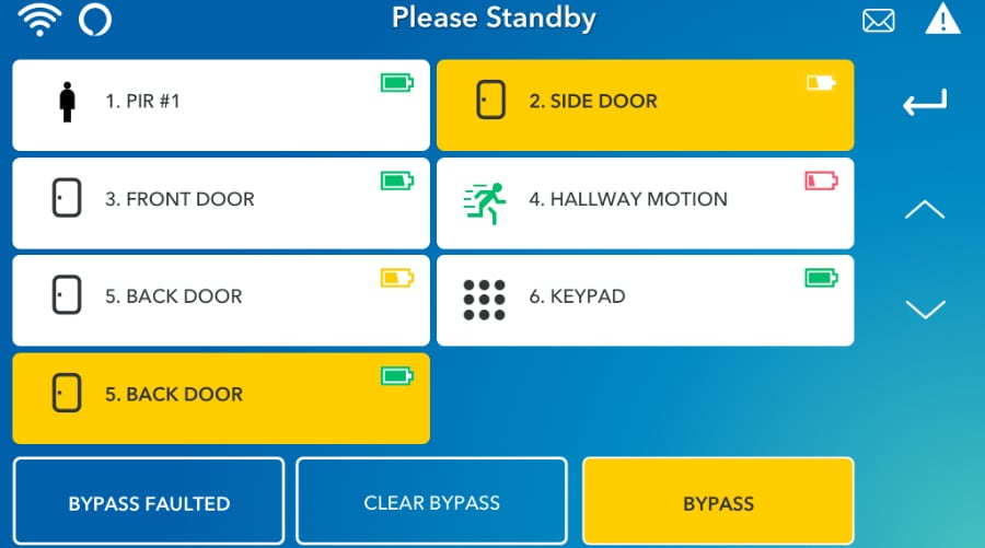 West Lafayette security system command screen.